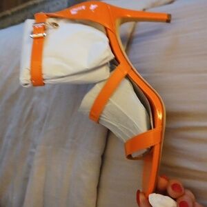 Michael Kors Koda  Orange Strappy Heeled Sandals